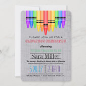 Crayola Rainbow Teacher Afstuderen Uitnodiging (Voorkant)