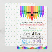 Crayola Rainbow Teacher Afstuderen Uitnodiging (Voorkant / Achterkant)