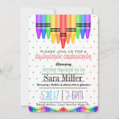 Crayola Rainbow Teacher Afstuderen Uitnodiging (Voorkant)