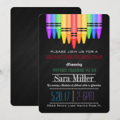 Crayola Rainbow Teacher Afstuderen Uitnodiging (Voorkant / Achterkant)