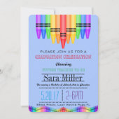 Crayola Rainbow Teacher Afstuderen Uitnodiging (Voorkant)