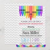 Crayola Rainbow Teacher Afstuderen Uitnodiging (Voorkant / Achterkant)