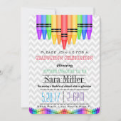 Crayola Rainbow Teacher Afstuderen Uitnodiging (Voorkant)
