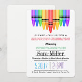 Crayola Rainbow Teacher Afstuderen Uitnodiging (Voorkant / Achterkant)