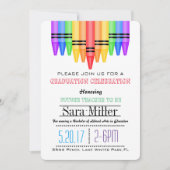 Crayola Rainbow Teacher Afstuderen Uitnodiging (Voorkant)