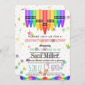 Crayola Rainbow Teacher Afstuderen Uitnodiging (Voorkant / Achterkant)