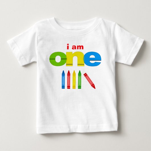 Crayon 1st Birthday T-shirt Toddler Baby Kind (Voorkant)