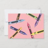 Crayon 2e verjaardag Roze Foto Bedankkaart (Achterkant)