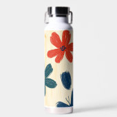 Crayon and Butterfly Flowers Waterfles (Voorkant)