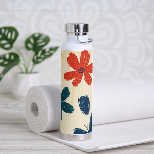 Crayon and Butterfly Flowers Waterfles (Yoga (Gedraaid)  )