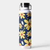 Crayon and Butterfly Flowers Waterfles (Achterkant)