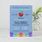 Crayon & Apple Teacher Afstuderen Invitation Kaart (Staand voorkant)