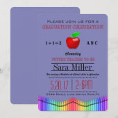 Crayon & Apple Teacher Afstuderen Invitation Kaart (Voorkant / Achterkant)