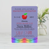 Crayon & Apple Teacher Afstuderen Invitation Kaart (Staand voorkant)