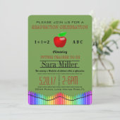 Crayon & Apple Teacher Afstuderen Invitation Kaart (Staand voorkant)