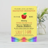 Crayon & Apple Teacher Afstuderen Invitation Kaart (Staand voorkant)