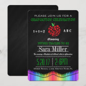 Crayon & Apple Teacher Afstuderen Invitation Kaart (Voorkant / Achterkant)