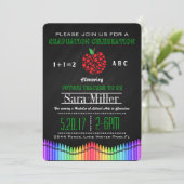 Crayon & Apple Teacher Afstuderen Invitation Kaart (Staand voorkant)