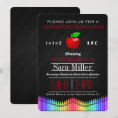 Crayon & Apple Teacher Afstuderen Invitation Kaart (Voorkant / Achterkant)