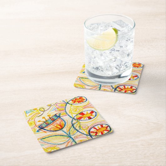 Crayon Art Doodles Kartonnen Onderzetters (Insitu)