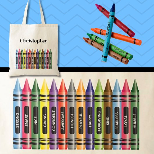 Crayon bevestiging voor kinderen Motivatie school Tote Bag