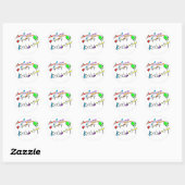 Crayon Birthday Greeting Ronde Sticker (Vel)