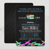 Crayon & Books Teacher Afstuderen Uitnodiging (Voorkant / Achterkant)