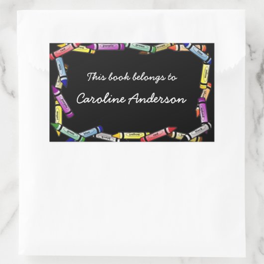 Crayon Border Bookplate Sticker (Tas)