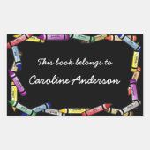 Crayon Border Bookplate Sticker (Voorkant)