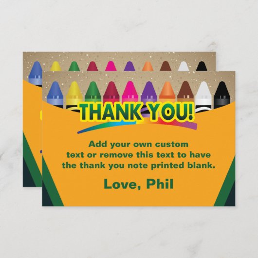 Crayon Box Bedankt kaarten (Voorkant / Achterkant)