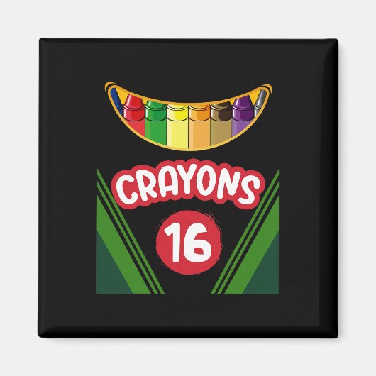 Crayon Box Fun Teacher Student Crayon Squad Hallow Magneet (Voorkant)