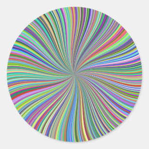 Crayon Box of Colors Optical Illusion Spiral Ronde Sticker
