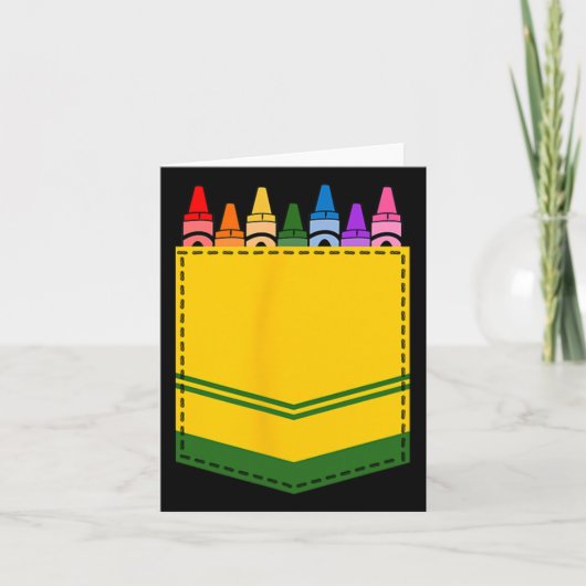 Crayon Box Pocket Teacher Gift Kostuum Kaart (Voorkant)