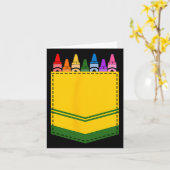 Crayon Box Pocket Teacher Gift Kostuum Kaart (Gele Bloem)