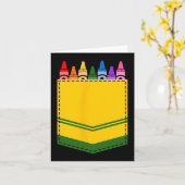 Crayon Box Pocket Teacher Gift Kostuum Kaart (Gele Bloem)