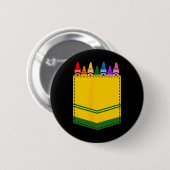 Crayon Box Pocket Teacher Gift Kostuum Ronde Button 5,7 Cm (Voorkant /achterkant)