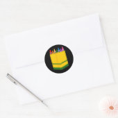 Crayon Box Pocket Teacher Gift Kostuum Ronde Sticker (Envelop)