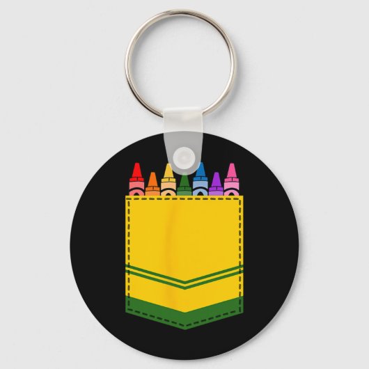 Crayon Box Pocket Teacher Gift Kostuum Sleutelhanger (Voorkant)