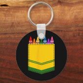Crayon Box Pocket Teacher Gift Kostuum Sleutelhanger (Voorkant)