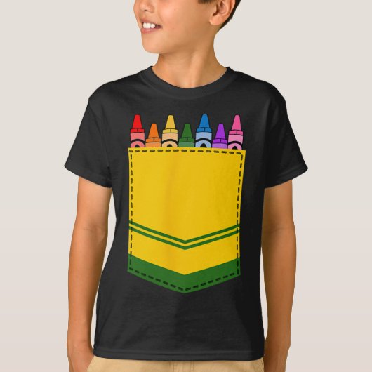 Crayon Box Pocket Teacher Gift Kostuum T-shirt (Voorkant)