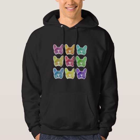 Crayon Box Waterverf French bulledogs Hoodie (Voorkant)