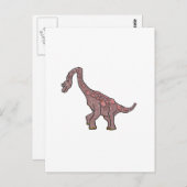 Crayon Brachiosaurus Cartoon Collectie Briefkaart (Voorkant / Achterkant)
