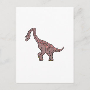 Crayon Brachiosaurus Cartoon Collectie Briefkaart