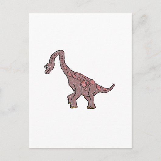Crayon Brachiosaurus Cartoon Collectie Briefkaart (Voorkant)