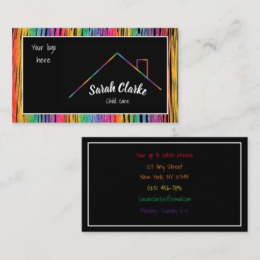 Crayon Chalkboard Visitekaartje (Voorkant / Achterkant)