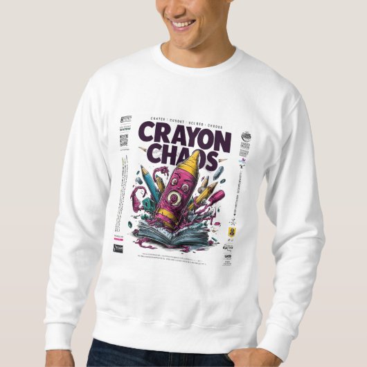 Crayon Chaos Art – Trippy Melting Crayon Streetwea Trui (Voorkant)