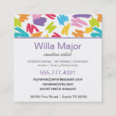 Crayon Color Splashes Artsy Creative Vierkante Visitekaartje (Voorkant)