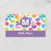 Crayon Color Splashes Artsy Creative Visitekaartje (Achterkant)