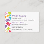 Crayon Color Splashes Artsy Creative Visitekaartje (Voorkant)