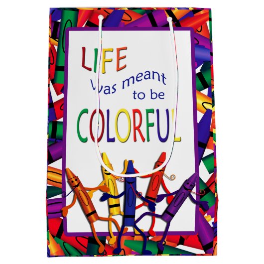 Crayon Colorful Life Gift Bag Medium Cadeauzakje (Achterkant)